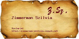 Zimmerman Szilvia névjegykártya