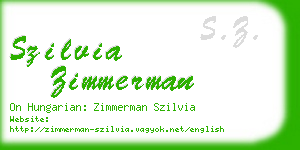 szilvia zimmerman business card
